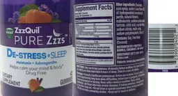 Label for De-Stress & Sleep Blackberry Vanilla Flavored