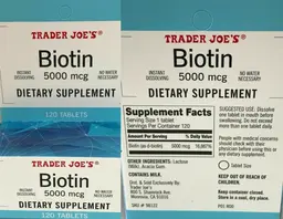Label for Biotin 5000 mcg Instant Dissolving