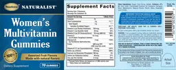 Label for Women's Multivitamin Gummies Assorted Fruit Flavors