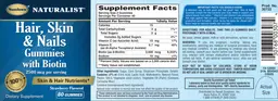 Label for Hair, Skin & Nails Gummies with Biotin Strawberry Flavored