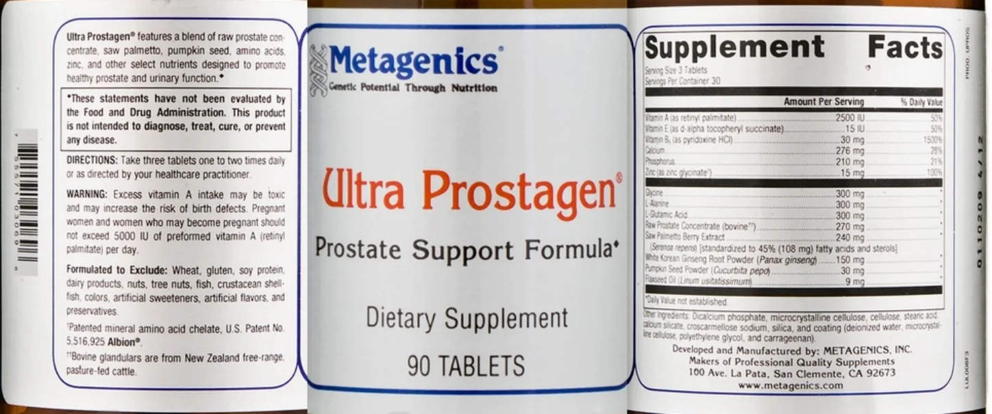 Label for Ultra Prostagen