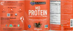 Label for MD Protein Plant & Sustainable Salmon Fair Trade Rich Chocolate Flavor