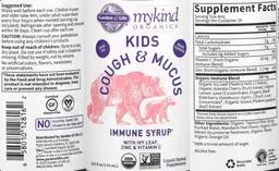 Label for Kids Cough & Mucus
