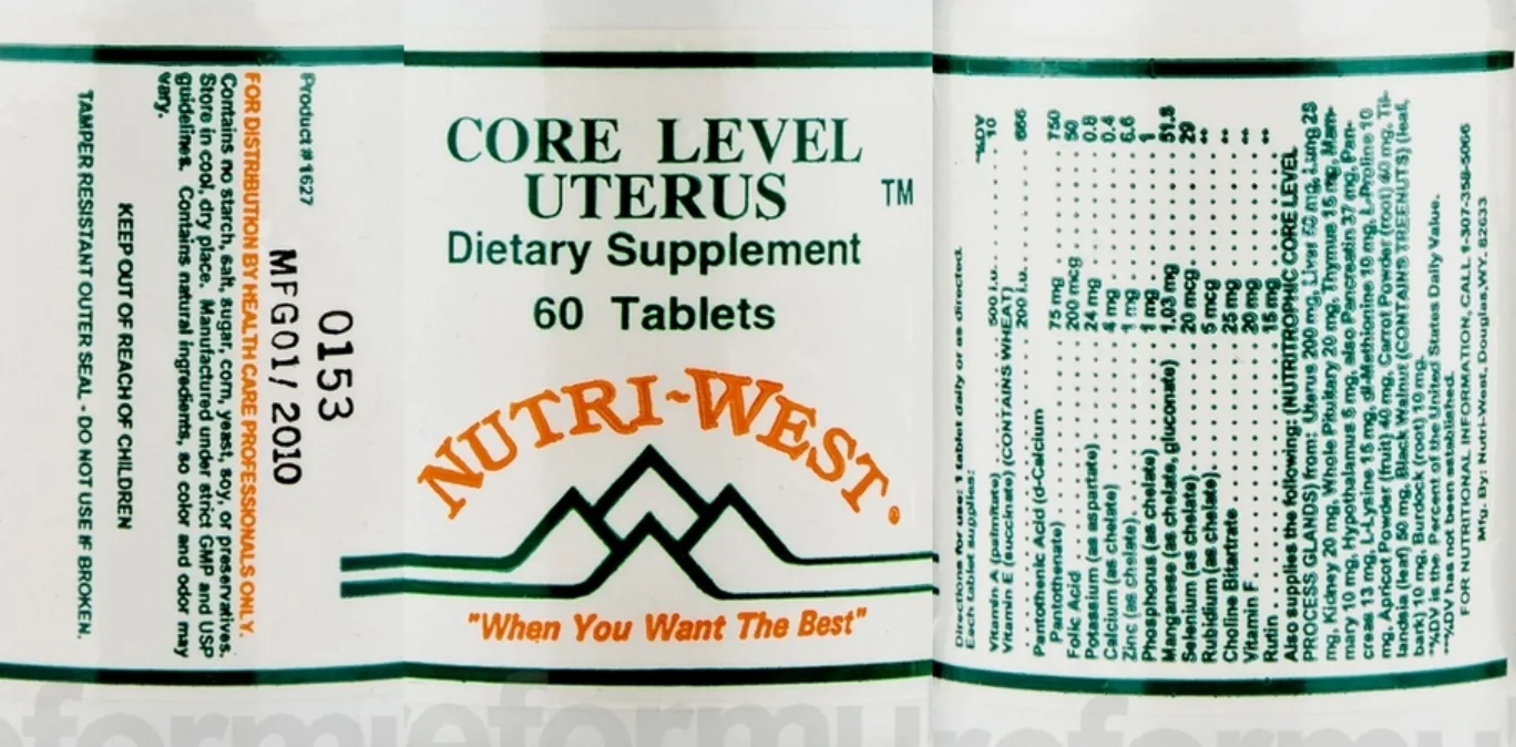 Label for Core Level Uterus