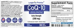 Label for CoQ10 200 mg
