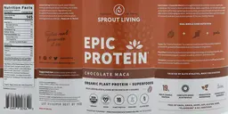 Label for Epic Protein Chocolate Maca