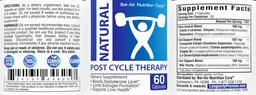 Label for Natural Post Cycle Therapy