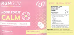 Label for Run Gum Calm Raspberry Lemon