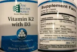 Label for Vitamin K2 with D3