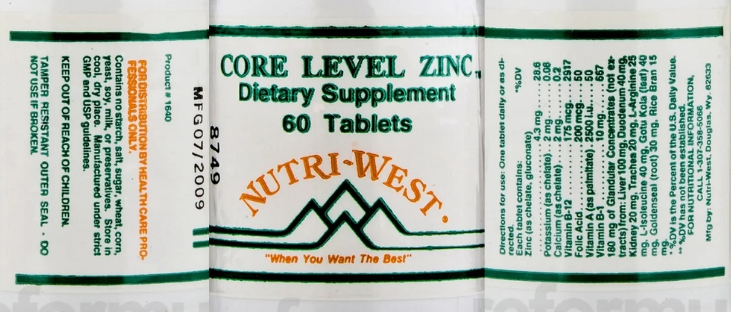 Label for Core Level Zinc