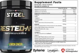 Label for Rested-AF Lemon Ginger