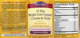 Label for 15-Day Weight Loss Support Cleanse & Flush