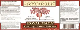 Label for Royal Maca Vitality-Libido-Balance