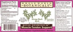 Label for Royal Desmodium Muscle-Tendon Support Liquid Herbal Extract