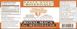 Label for Royal Maca for Menopause
