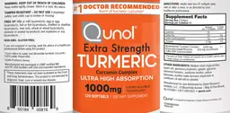 Label for Extra Strength Turmeric 1000 mg