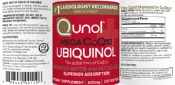 Label for Mega CoQ10 Ubiquinol 100 mg