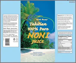 Label for Tahitian 100% Pure Noni Juice