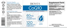 Label for CoQ10 60 mg