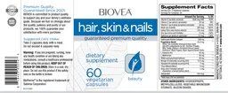 Label for Hair, Skin & Nails