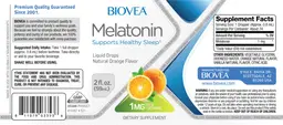 Label for Melatonin 1 mg Natural Orange Flavor