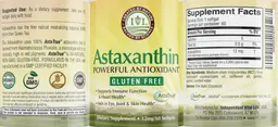 Label for Astaxanthin 12 mg