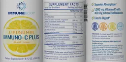 Label for Liposomal Immuno-C Plus Gentle Lemon