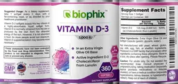 Label for Vitamin D-3 5,000 IU