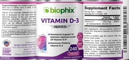 Label for Vitamin D-3 50,000 IU
