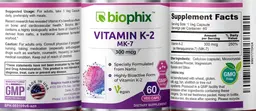 Label for Vitamin K2 MK-7-300 mcg