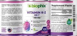 Label for Vitamin K2 MK-7-300 mcg