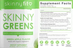 Label for Skinny Greens Green Apple Flavor