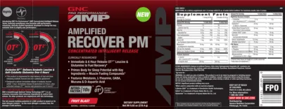 Label for Amplified Recover PM Fruit Blast