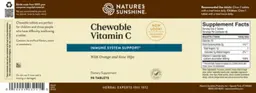Label for Chewable Vitamin C with Orange and Rose Hips