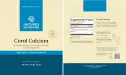 Label for Coral Calcium