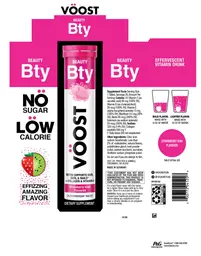 Label for Voost Beauty Strawberry Kiwi Flavored
