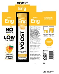Label for Voost Energy Orange Mango Flavored