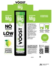 Label for Voost Magnesium Lemon Lime Flavored