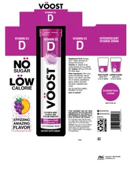 Label for Voost Vitamin D3 Blackberry Peach Flavored