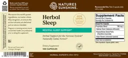 Label for Herbal Sleep