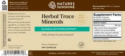 Label for Herbal Trace Minerals