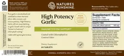 Label for High Potency Garlic
