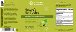 Label for Nature's Noni Juice Natural Noni Flavor