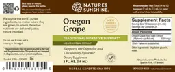 Label for Oregon Grape