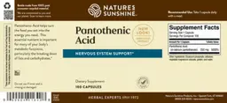 Label for Pantothenic Acid