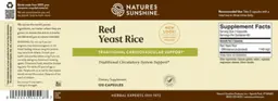 Label for Red Yeast Rice