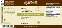 Label for Saw Palmetto