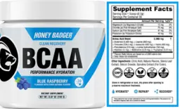 Label for BCAA Blue Raspberry
