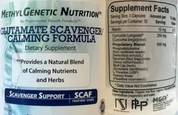 Label for Glutamate Scavenger/Calming Formula