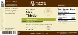 Label for Time Release Milk Thistle